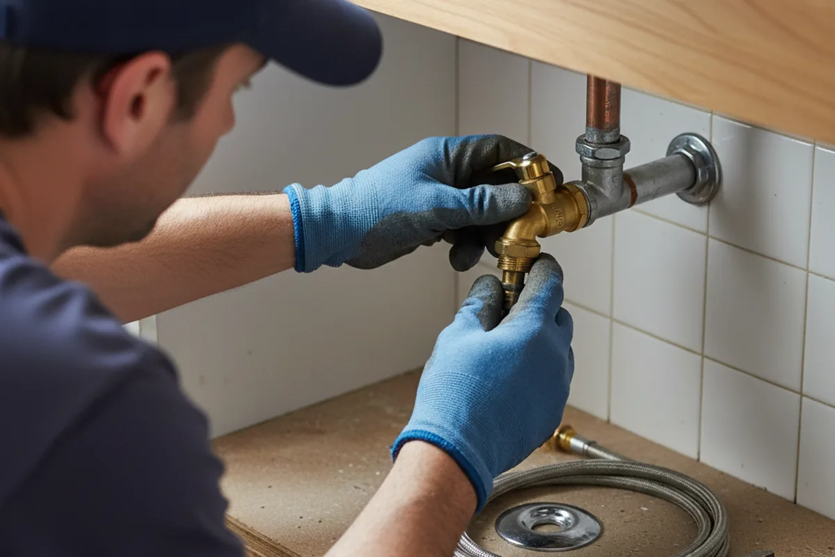 Shutoff valve and fitting work during Burst Pipe Repair in Stanwood